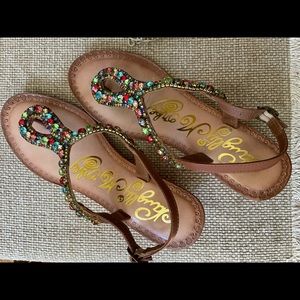 Naughty Monkey Rainmaker sandals with colored rhinestones